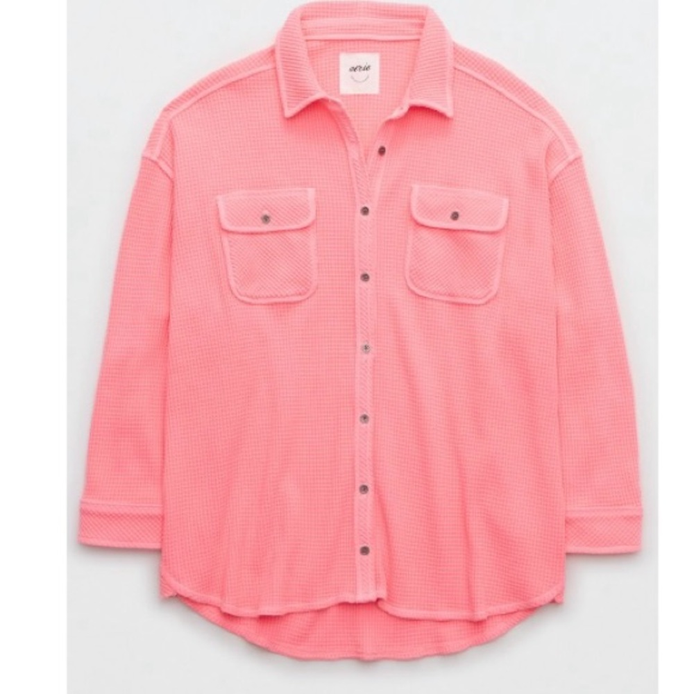 Aerie Men's Vibrant Pink Casual Shirt